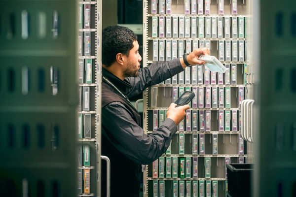 TIMG data backup media tapes in vault
